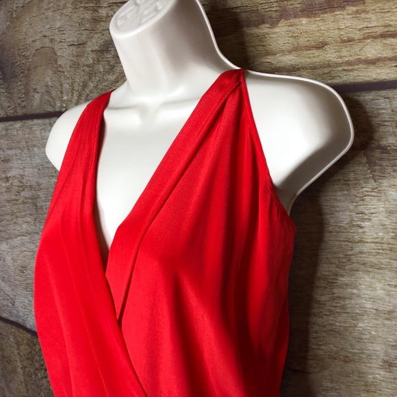 Michelle Mason Size 2 Red Dress Lace Underlay NEW - Picture 3 of 9